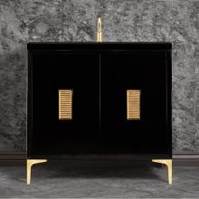 Linkasink VAN36B-013SB - Frame 36'' Wide Black Vanity with Satin Brass Louver Grate and Legs, 36'' x 22