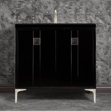 Linkasink VAN36B-019SN-04 - TUXEDO with 3'' Artisan Glass Prism Hardware 36'' Wide Vanity, Black, Satin Ni