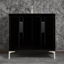 Linkasink VAN36B-020SN-04 - TUXEDO with 8'' Artisan Glass Prism Hardware 36'' Wide Vanity, Black, Satin Ni