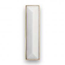 Linkasink VH007PB-01 - 8'' Artisan Glass Prism Vanity Hardware, Small Rectangle with White Prism