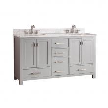 Luxart LXVANITYAM61DCG - Andressa® Modern 61'' Double Bowl Bathroom Vanity