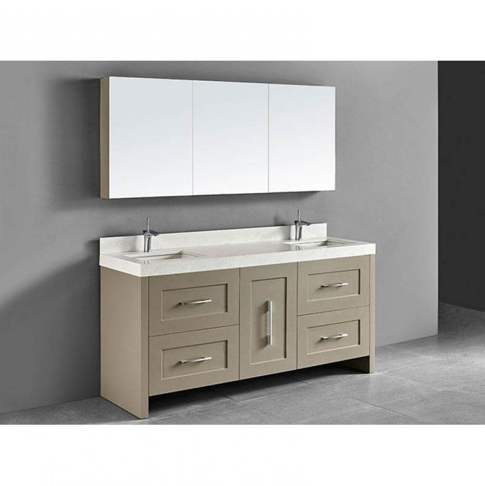 Madeli Retro 72D'' Free Standing Vanity Cashmere/HW: Polished Chrome(PC)