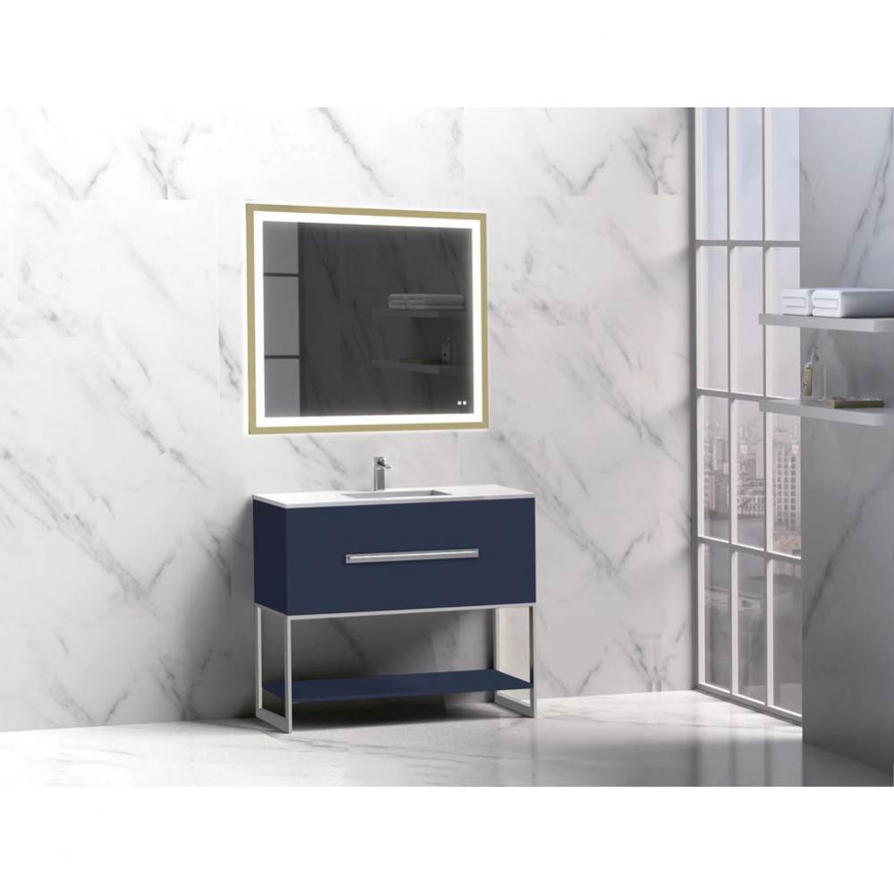 Madeli Loft 36'' Free Standing Vanity Cabinet Sapphire/HW: Polished Chrome(PC)