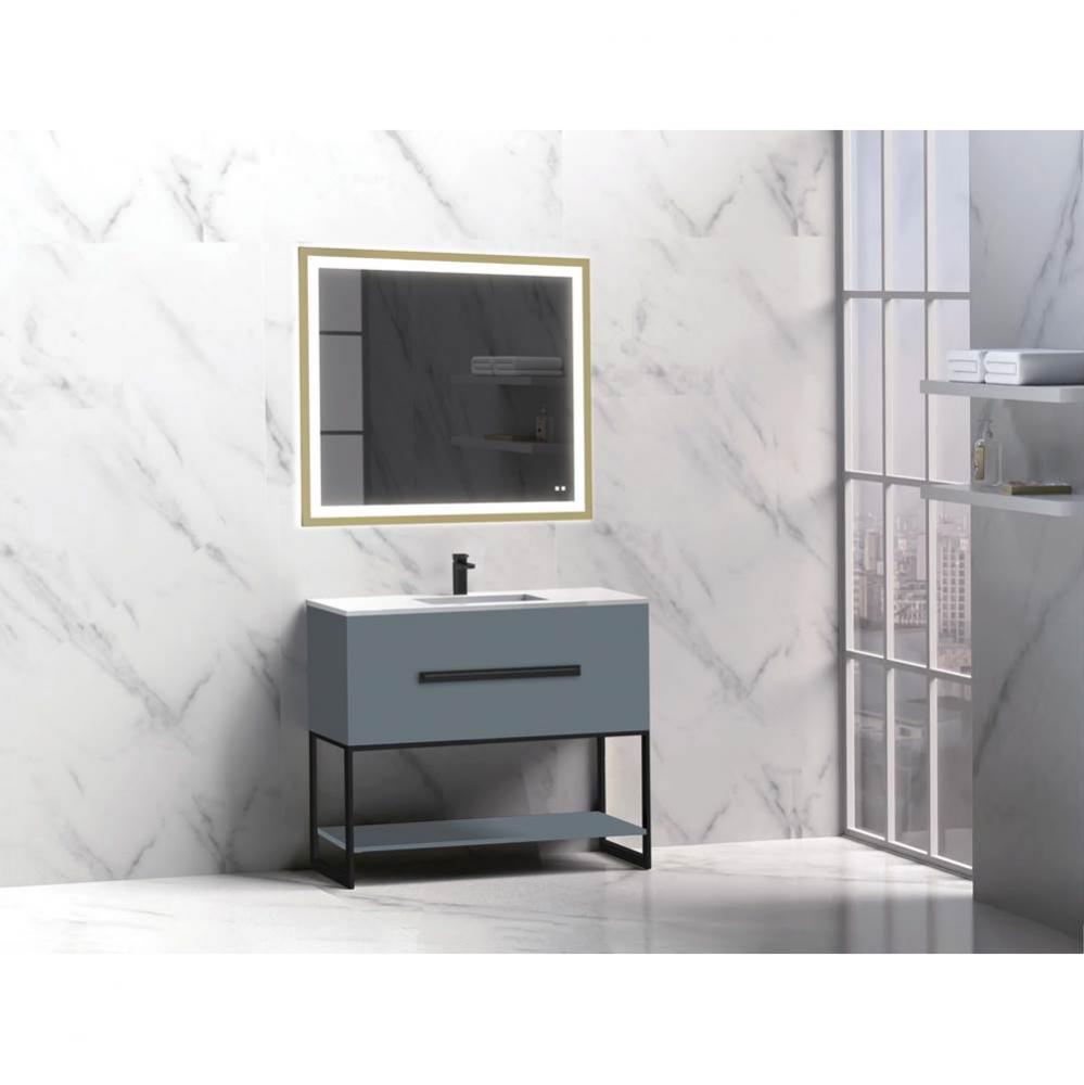 Madeli Loft 36'' Free Standing Vanity Cabinet Studio Grey/HW: Polished Chrome(PC)