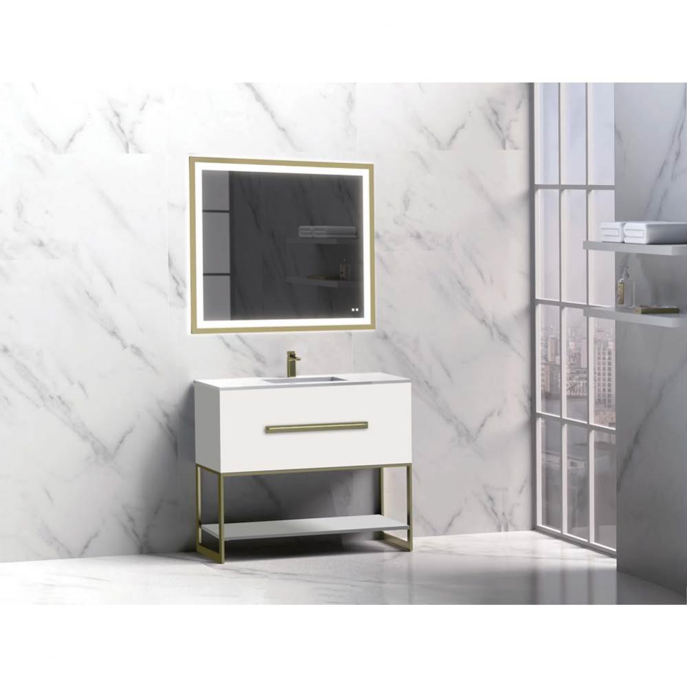 Madeli Loft 36'' Free Standing Vanity Cabinet White/HW: Polished Chrome(PC)