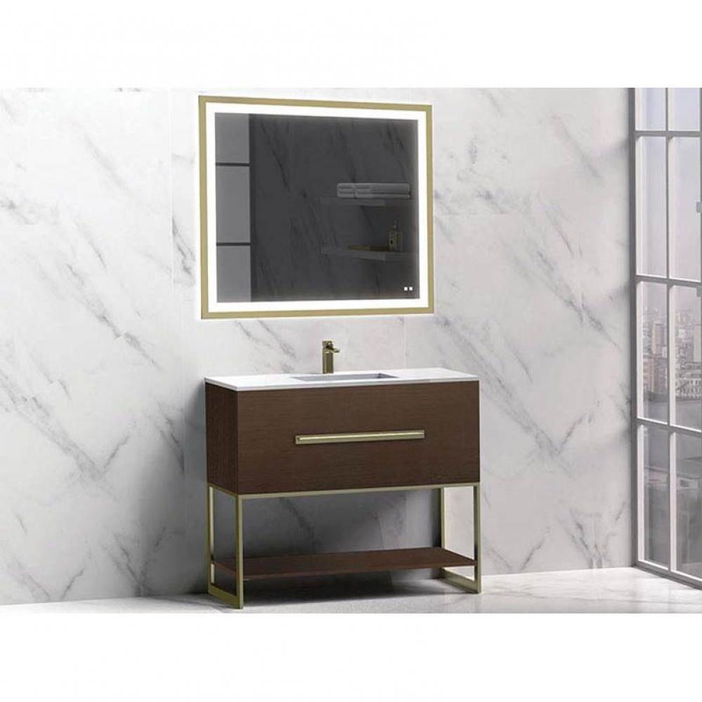 Madeli Loft 42'' Free Standing Vanity Cabinet Walnut/HW: Polished Chrome(PC)