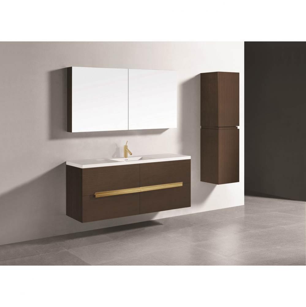 Madeli Urban 60C'' Wall hung Vanity Cabinet in Walnut Finish/HW: Brushed Nickel(BN)