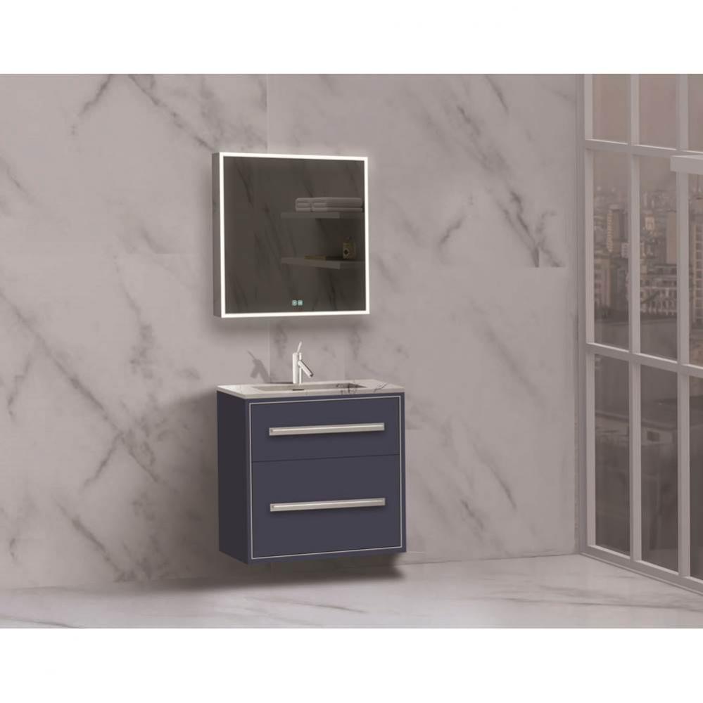 Madeli Apogee 24'' Wall hung Vanity Cabinet in Sapphire/HW: Polished Chrome(PC)