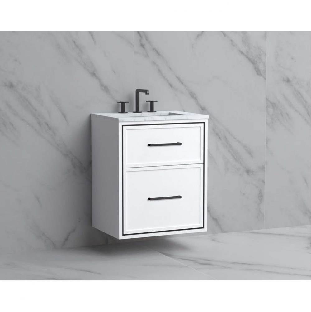 Madeli Edge 24'' Wall hung Vanity Cabinet in White/HW: Handles Polished Chrome(PC)