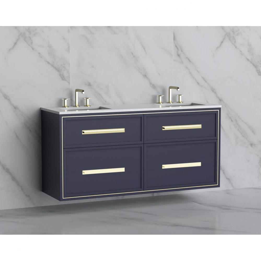 Madeli Edge 60D'' Wall hung Vanity Cabinet in Sapphire/HW: Handles Polished Chrome(PC)