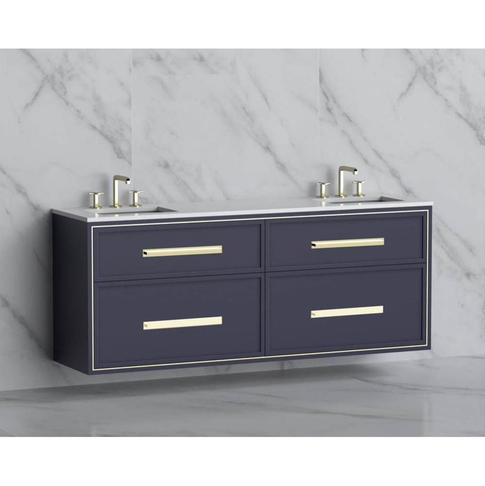 Madeli Edge 72'' Wall hung Vanity Cabinet in Sapphire/HW: Handles Brushed Nickel(BN)