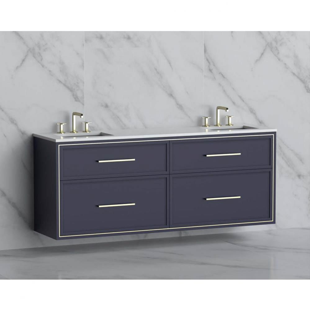 Madeli Edge 72'' Wall hung Vanity Cabinet in Sapphire/HW: Handles Matte Black(MB)