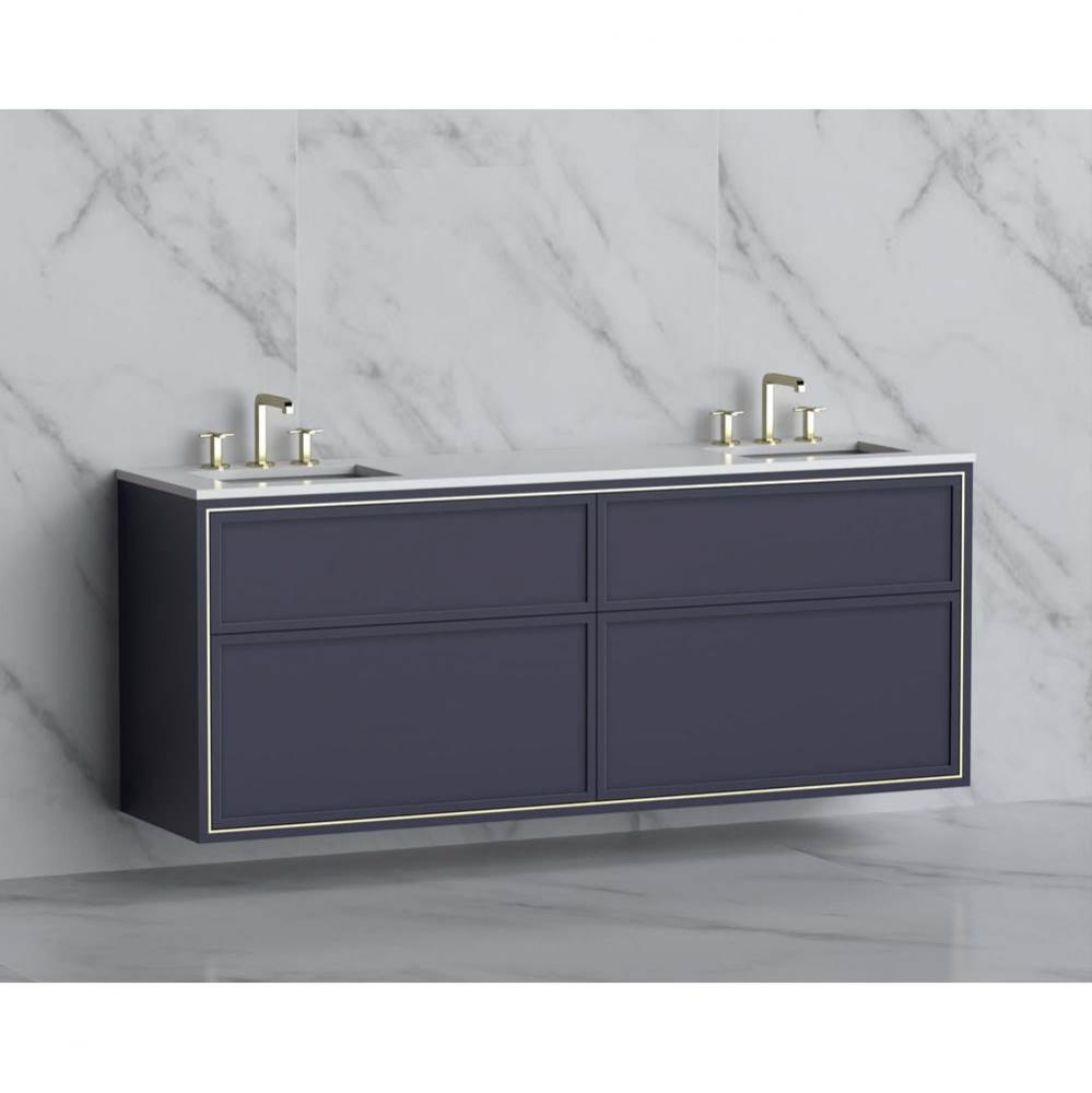 Madeli Edge 72'' Wall hung Vanity Cabinet in Sapphire/HW: No Handles - Inlay  Polished C