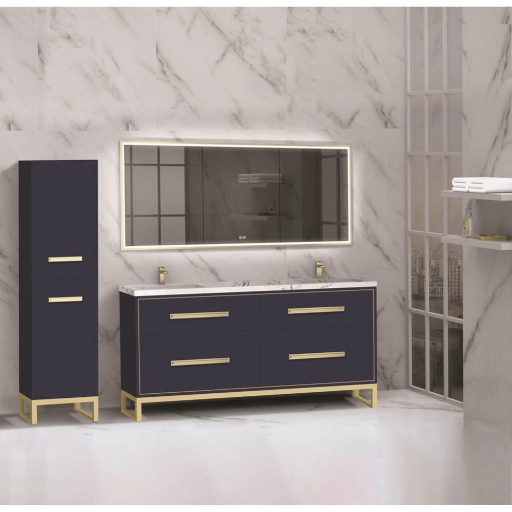 Madeli Pinnacle 72'' Free standing Vanity Cabinet in Sapphire/HW: Matte Black(MB)