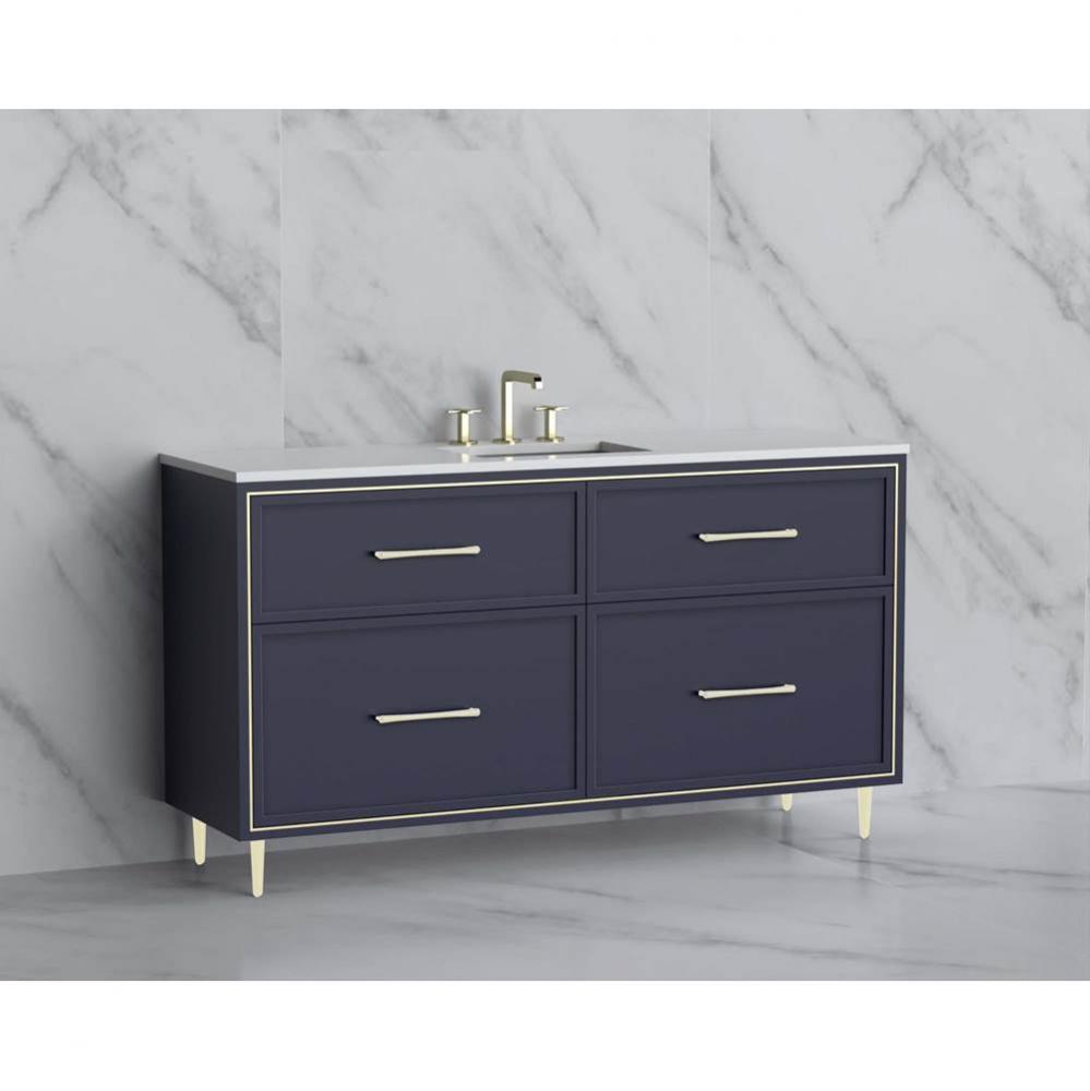 Madeli Profile 60C'' Free standing Vanity Cabinet in Sapphire/HW: Handle & Feet Matt