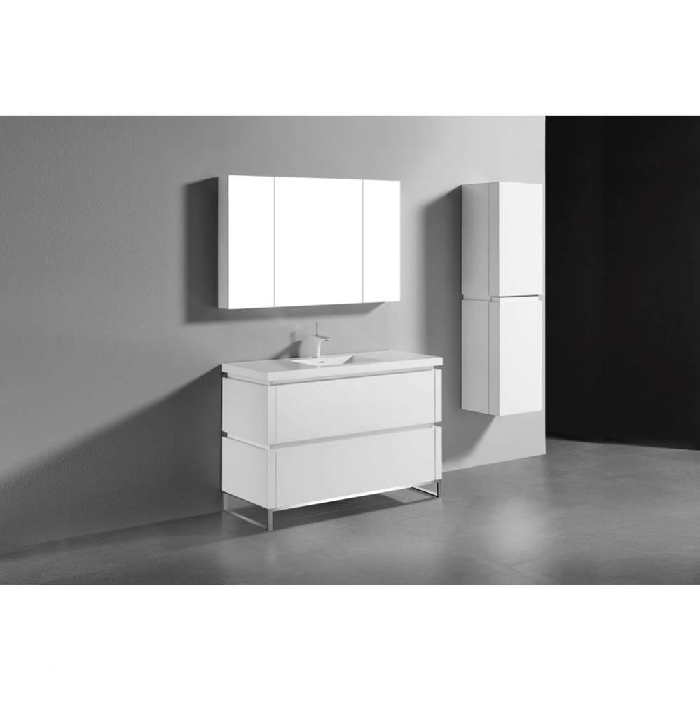 Madeli Metro 48C'' Free Standing Vanity in White/HW: Polished Chrome(PC)