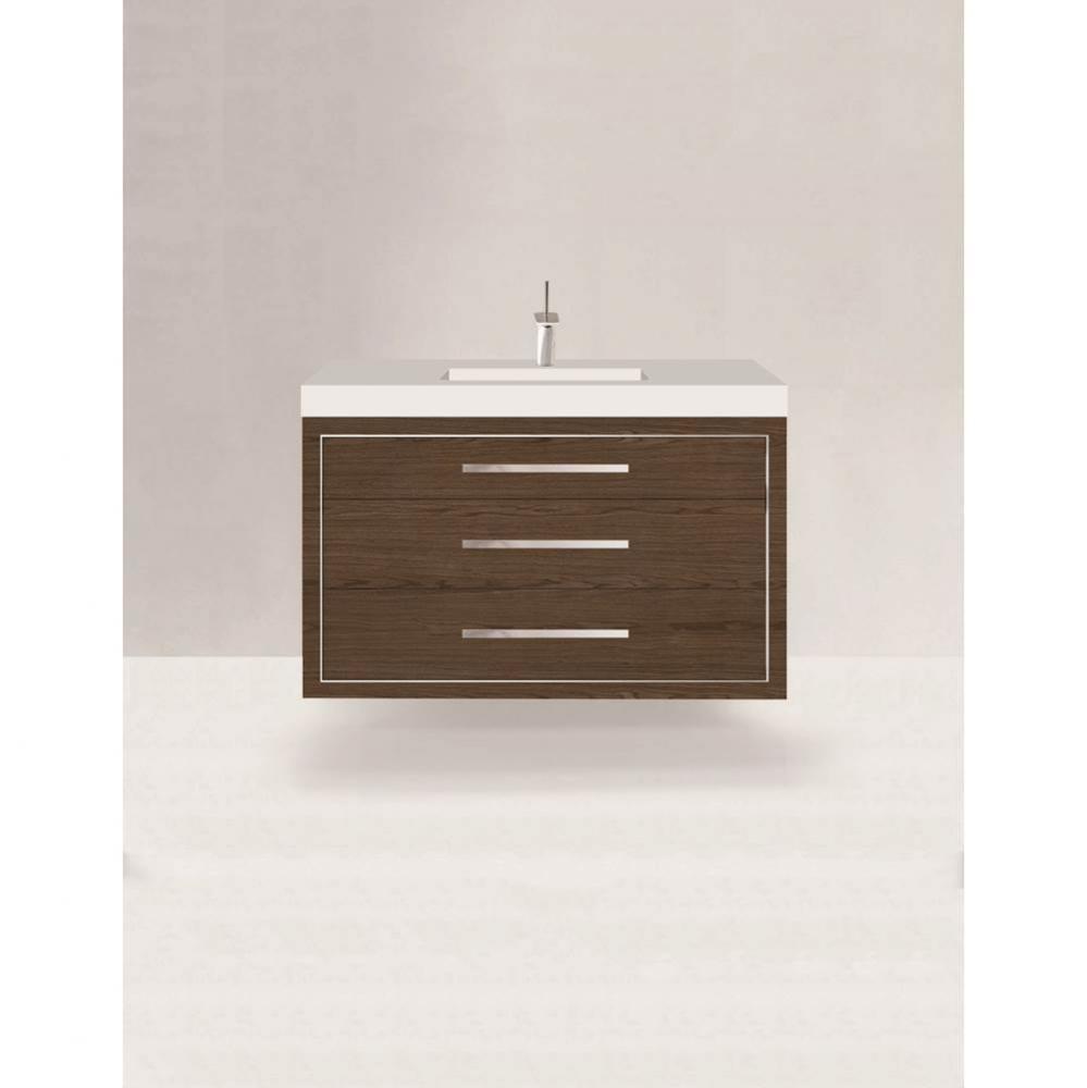 Madeli Villa 48C'' Wall hung  Vanity Cabinet in Brandy/HW: Satin Brass(SB)