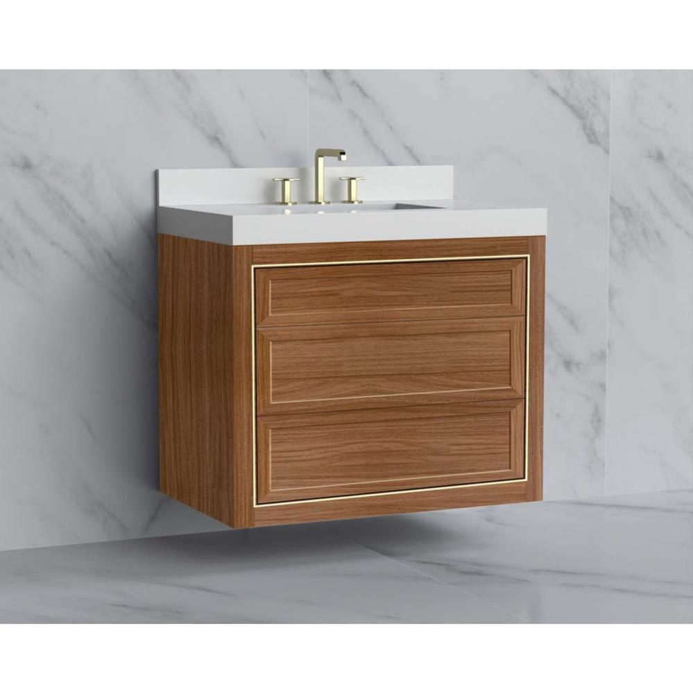 Madeli Renaissance 36'' Wall hung Vanity Cabinet in Natural Walnut/HW: No Handles - Inla