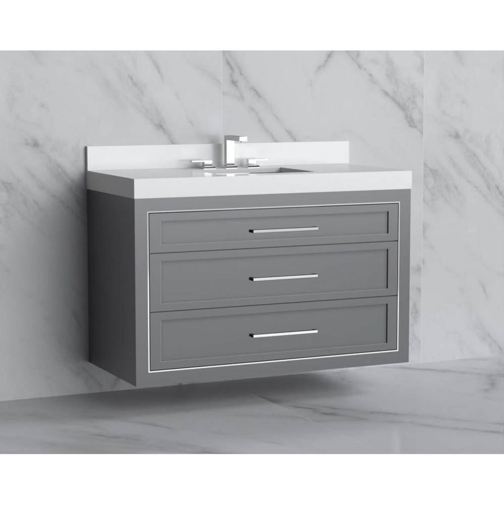 Madeli Renaissance 48C'' Wall hung Vanity Cabinet in Studio Grey/HW: Handles Polished Ni