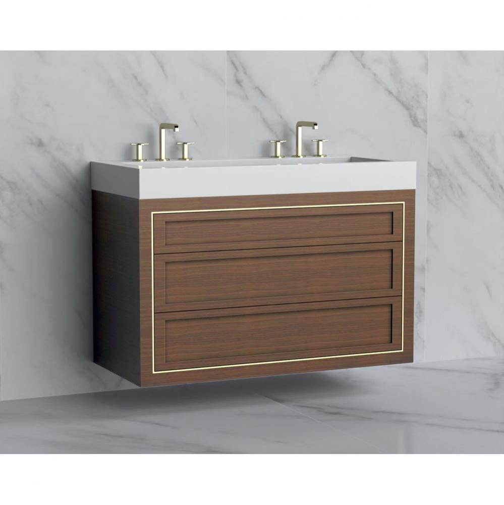 Madeli Renaissance 48D'' Wall hung Vanity Cabinet in Brandy - No Handles - Inlay in Brus