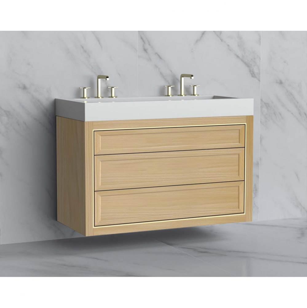 Madeli Renaissance 48D'' Wall hung Vanity Cabinet in Natural Oak/HW: No Handles - Inlay