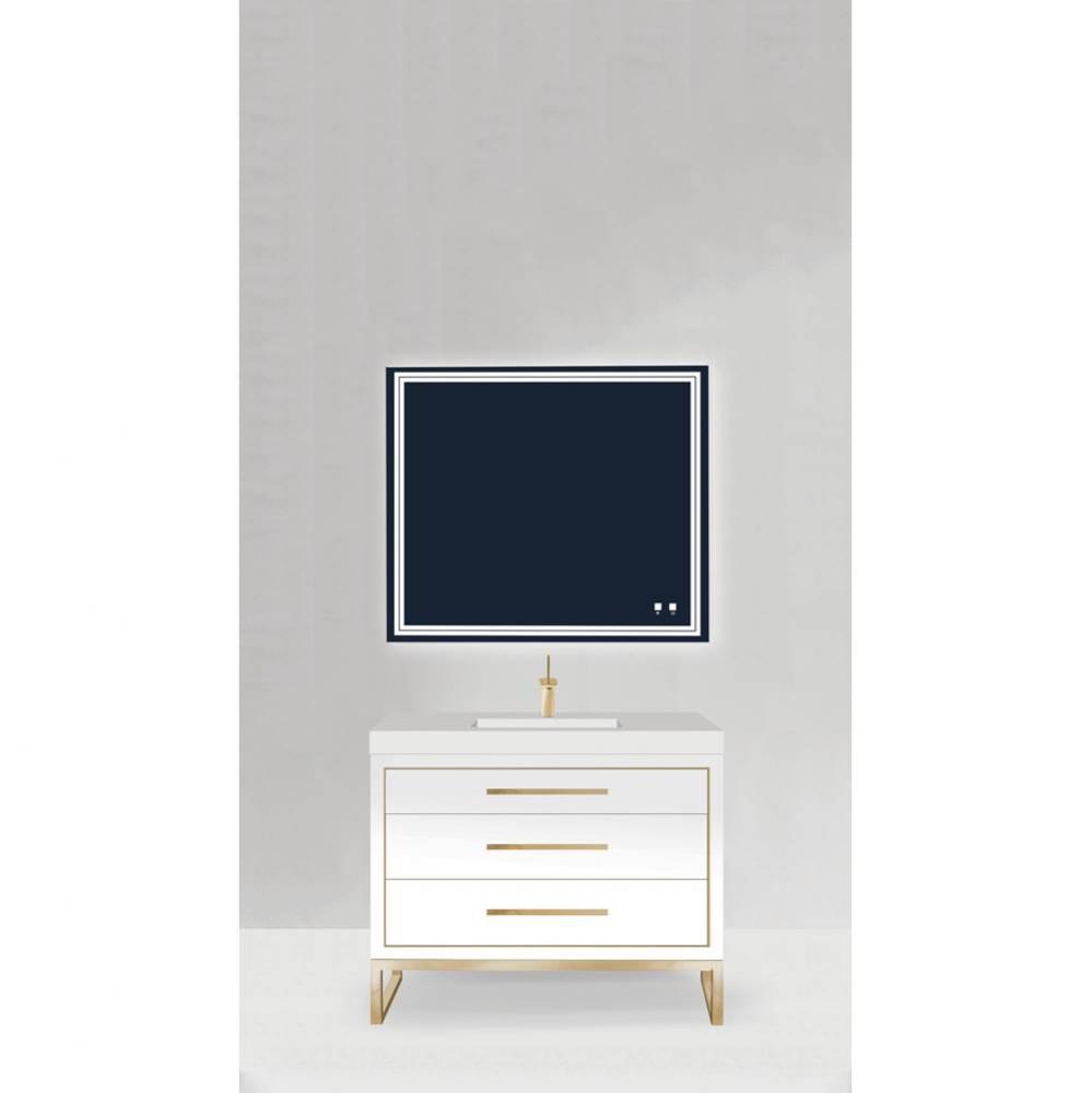 Madeli Estate 48C'' Free Standing Matte White w/ L-Feet/HW: Satin Brass(SB)