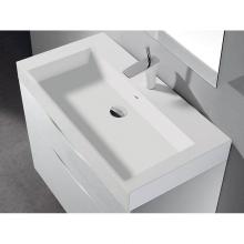 Madeli XTU1845-30-130-WH - Madeli X-Stone Trough Sink, 30'' x 18'' x 4-1/2'', Glossy White, 8&a