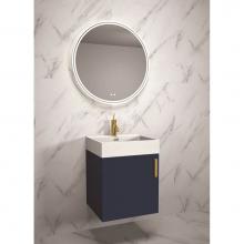 Madeli B060-20-002-SA-PC - Madeli Compact 20'' Wall Hung Vanity Cabinet Sapphire/HW: Polished Chrome(PC)