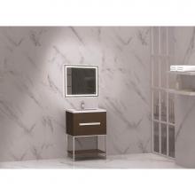 Madeli B080-24-001-LC-WA-PC - Madeli Loft 24'' Free Standing Vanity Cabinet Walnut/HW: Polished Chrome(PC)