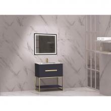 Madeli B080-30-001-LC-SA-PC - Madeli Loft 30'' Free Standing Vanity Cabinet Sapphire/HW: Polished Chrome(PC)