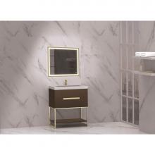 Madeli B080-30-001-LC-WA-BN - Madeli Loft 30'' Free Standing Vanity Cabinet Walnut/HW: Brushed Nickel   (BN)