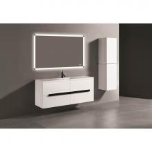 Madeli B300-60C-002-WH-MB - Madeli Urban 60C'' Wall hung  Vanity Cabinet in White Finish/HW: Matte Black(MB)