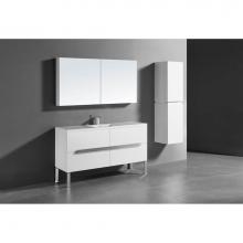 Madeli B400-60C-001-LL-WH-PC - Madeli Soho 60C'' Free standing Vanity Cabinet in White/HW: Polished Chrome(PC)