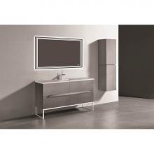 Madeli B400-60C-001-LS-AG-PC - Madeli Soho 60C'' Free standing Vanity Cabinet in Ash Grey/HW: Polished Chrome(PC)