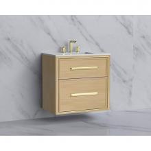 Madeli B455-30-002-NO-HP-PC - Madeli Edge 30'' Wall hung Vanity Cabinet in Natural Oak/HW: Handles Polished Chrome(PC)