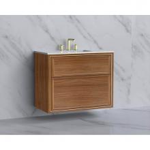 Madeli B455-36-002-NW-NP-PC - Madeli Edge 36'' Wall hung  Vanity Cabinet in Natural Walnut/HW: No Handles - Inlay  Pol