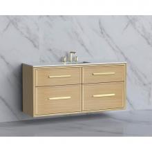 Madeli B455-60C-002-NO-HP-PC - Madeli Edge 60C'' Wall hung Vanity Cabinet in Natural Oak/HW: Handles Polished Chrome(PC