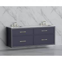 Madeli B455-72D-002-SA-HR-PN - Madeli Edge 72'' Wall hung Vanity Cabinet in Sapphire/HW: Handles Polished Nickel(PN)