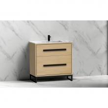 Madeli B460-30-001-LC-NO-PC - Madeli Pinnacle 30'' Free standing Vanity Cabinet in Natural Oak/HW: Polished Chrome(PC)