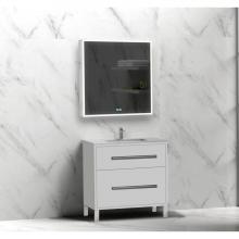 Madeli B460-30-001-LL-WH-PN - Madeli Pinnacle 30'' Free standing Vanity Cabinet in White/HW: Polished Nickel(PN)