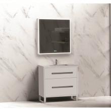 Madeli B460-30-001-LS-WH-MB - Madeli Pinnacle 30'' Free standing Vanity Cabinet in White/HW: Matte Black(MB)