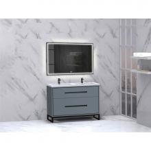 Madeli B460-48D-001-LC-TG-PC - Madeli Pinnacle 48D'' Free standing Vanity Cabinet in Studio Grey/HW: Polished Chrome(PC