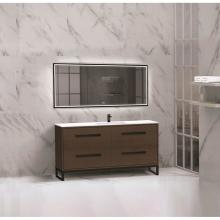 Madeli B460-60C-001-LC-WA-BN - Madeli Pinnacle 60C'' Free standing Vanity Cabinet in Walnut/HW: Brushed Nickel(BN)