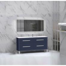 Madeli B460-60C-001-LL-SA-BN - Madeli Pinnacle 60C'' Free standing Vanity Cabinet in Sapphire/HW: Brushed Nickel(BN)