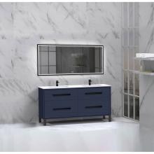 Madeli B460-60D-001-LL-SA-BN - Madeli Pinnacle 60D'' Free standing Vanity Cabinet in Sapphire/HW: Brushed Nickel(BN)