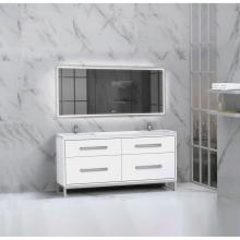 Madeli B460-72D-001-LC-WH-BN - Madeli Pinnacle 72'' Free standing Vanity Cabinet in White/HW: Brushed Nickel(BN)