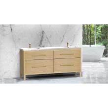 Madeli B460-72D-001-LL-NO-BN - Madeli Pinnacle 72'' Free standing Vanity Cabinet in Natural Oak/HW: Brushed Nickel(BN)