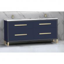 Madeli B460-72D-001-LS-SA-BN - Madeli Pinnacle 72'' Free standing Vanity Cabinet in Sapphire/HW: Brushed Nickel(BN)