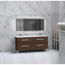 Madeli B460-72D-001-LS-WA-BN - Madeli Pinnacle 72'' Free standing Vanity Cabinet in Walnut/HW: Brushed Nickel(BN)