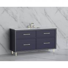 Madeli B465-60C-001-LR-SA-HR-MB - Madeli Profile 60C'' Free standing Vanity Cabinet in Sapphire/HW: Handle & Feet Matt